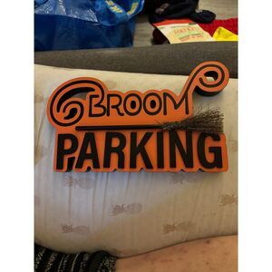 Broom Parking Witch Broom‎ Halloween Wooden Sign 3D Spooky Goth